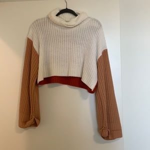 Forever 21 color block crop sweater